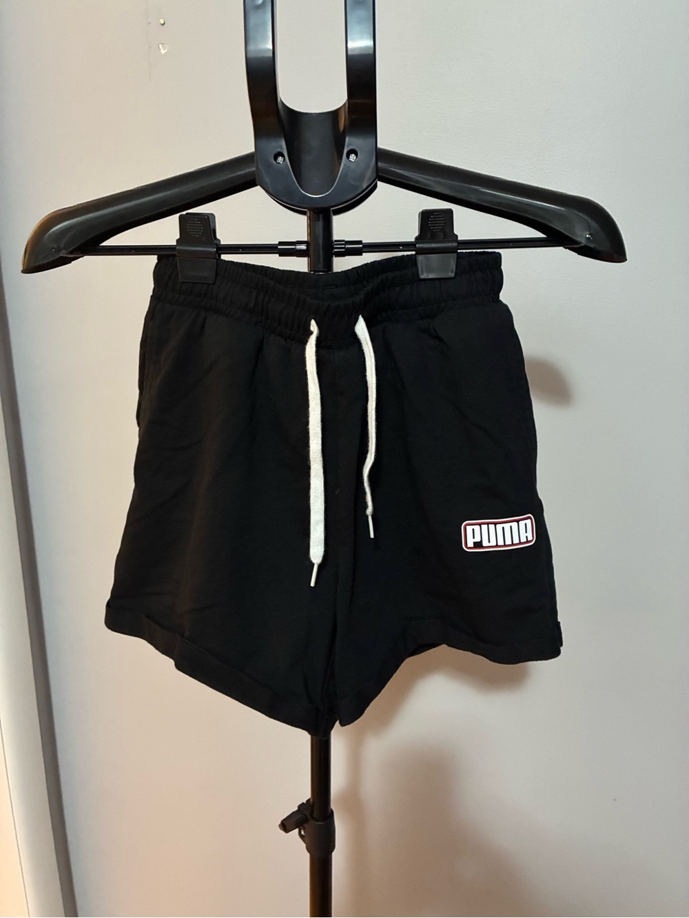Puma Black Shorts with White Drawcord and Logo